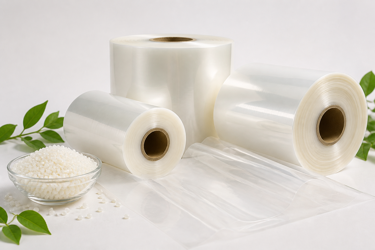 Biodegradable blown film rolls and film sheets